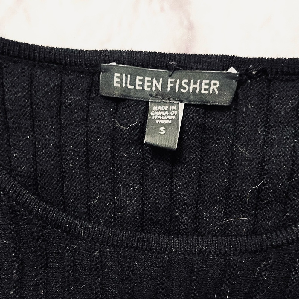 EILEEN FISHER Wool Pleated Stretch Dress sz S - Picture 5 of 8